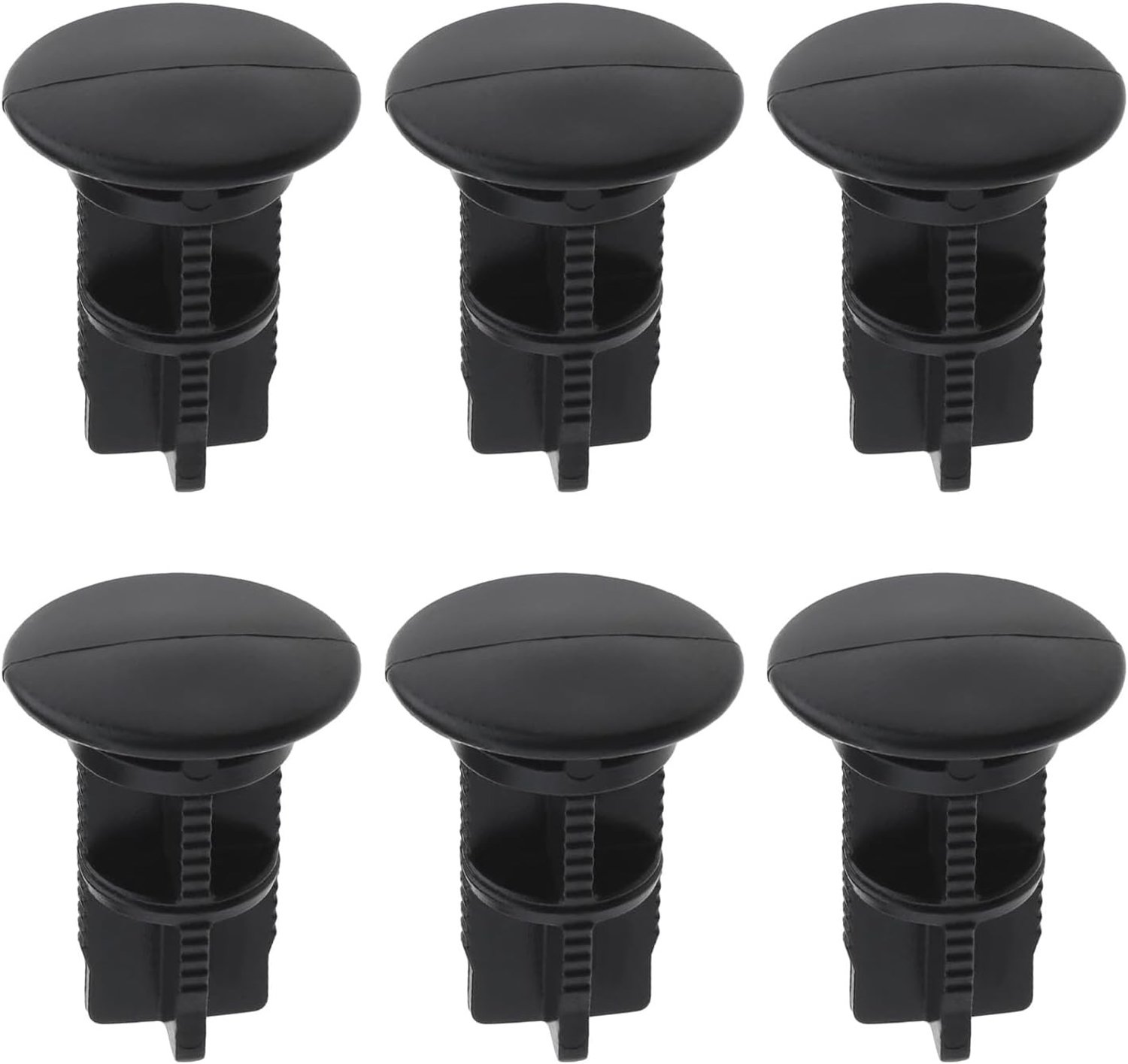 Set van 6 Scharnierpennen voor 240L Vuilnisbakken - 43 x 18mm Vervangingsonderdelen - Zwarte Kunststof Accessoires voor Huishoudelijk en Commercieel Gebruik