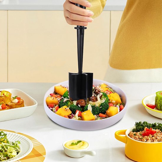 Grade PP-hakkers maken het mengen eenvoudig en veilig met roerstokje Fruitsalademixer ABS Roerstokje Veelkleurige, rood — afbeelding 2