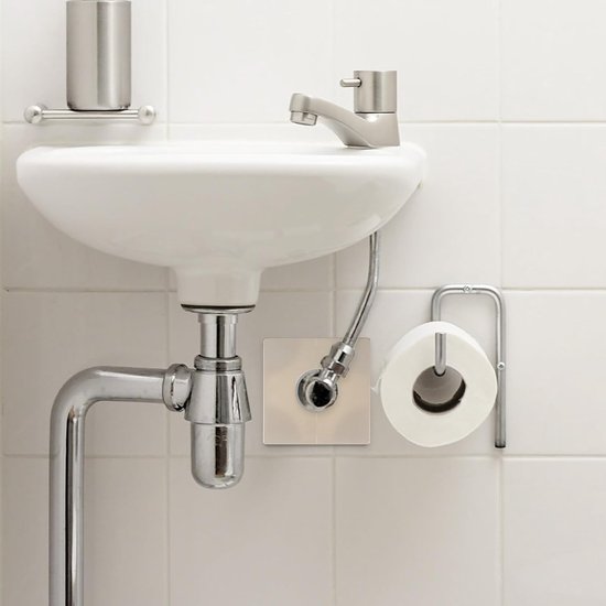 4 Stuks Vierkante Wandgat Afdekplaat Zelfklevend Universele Pijpafdekking voor Douchekraan Verwarming Decoratieve Split voor Net Badkamer Muurbescherming — afbeelding 3