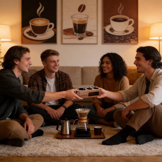 Coffee Shot Tamper Station - Houten Multifunctionele Dark Roast Storage, Koffie Organizer Station, Stevig Stijlvol Design, Premium Bar Accessoire, Thuis Keuken Eetkamer Appartement Slaapzaal Teller — afbeelding 5