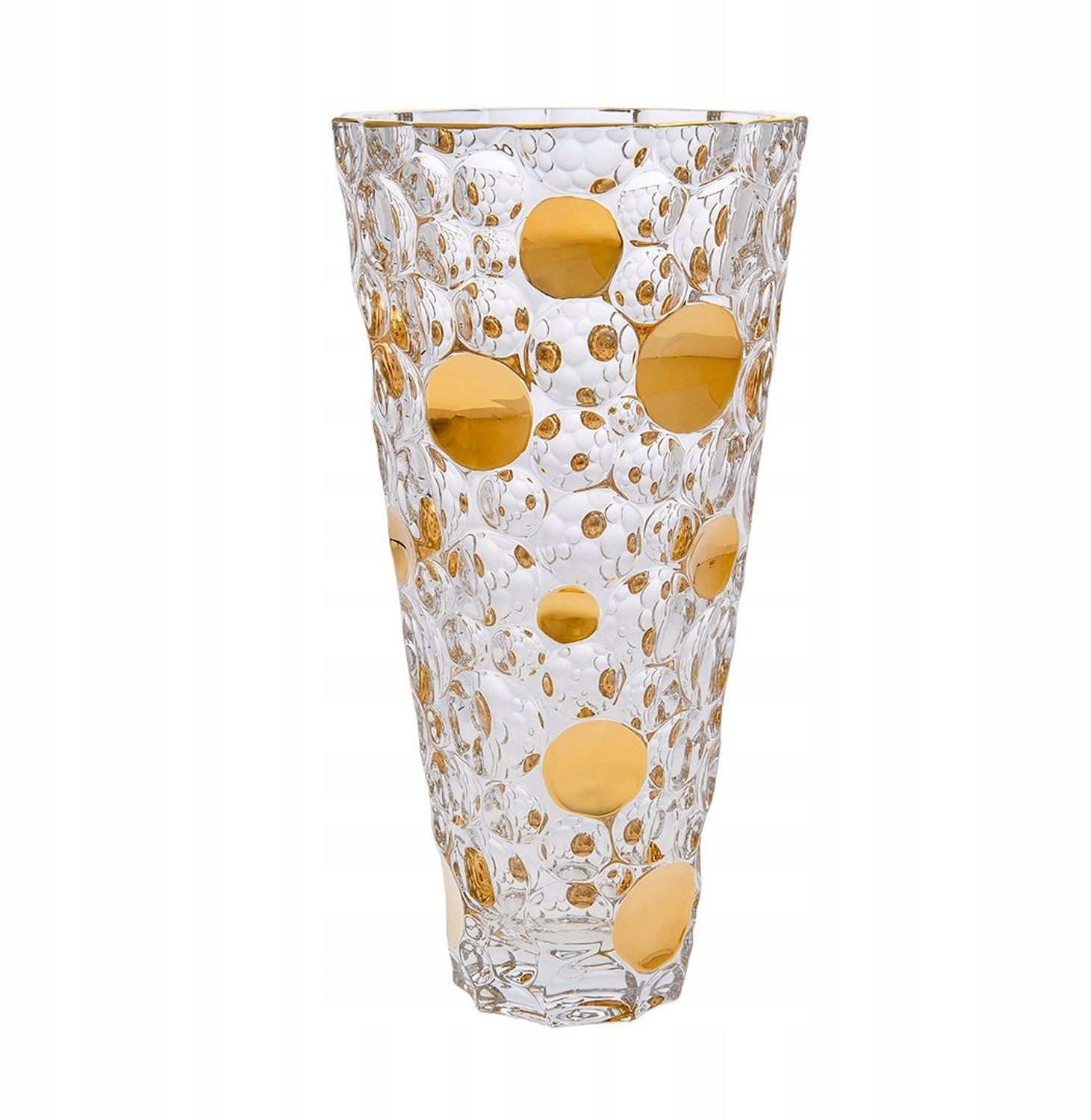 Bohemia Jihlava Lisboa Gold Vaas 31cm - Elegant Glasdecoratie