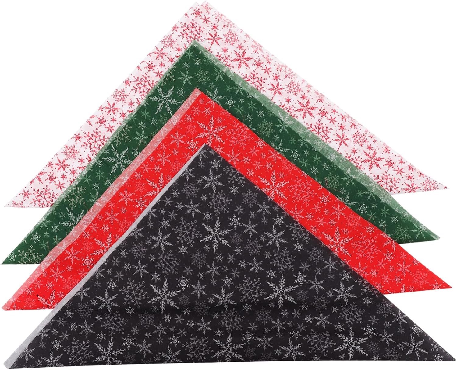 Katoenen Stof 4 Stuks Sneeuwvlokontwerp Vrolijk Kerstfeest Naaibenodigdheden Handgemaakte Knutselmaterialen
