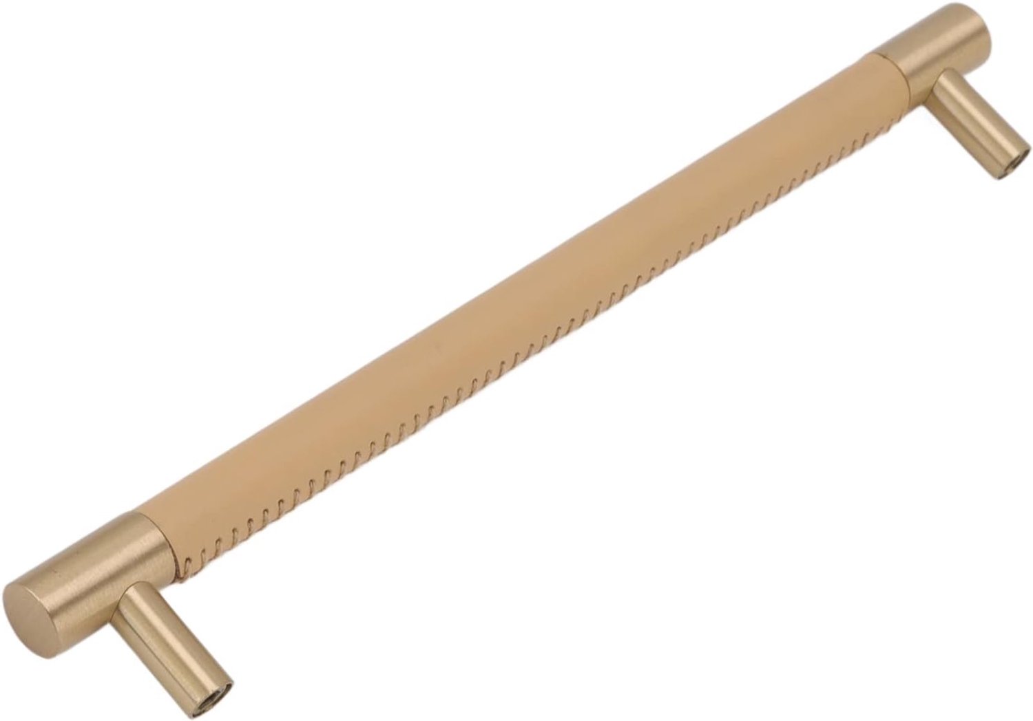 Chrees Kastdeurgreep Licht Luxe Leer Messing Lade Trekstang voor Thuis Garderobe 10x1.5x0.59in, Geschikt voor Kasten (Beige)