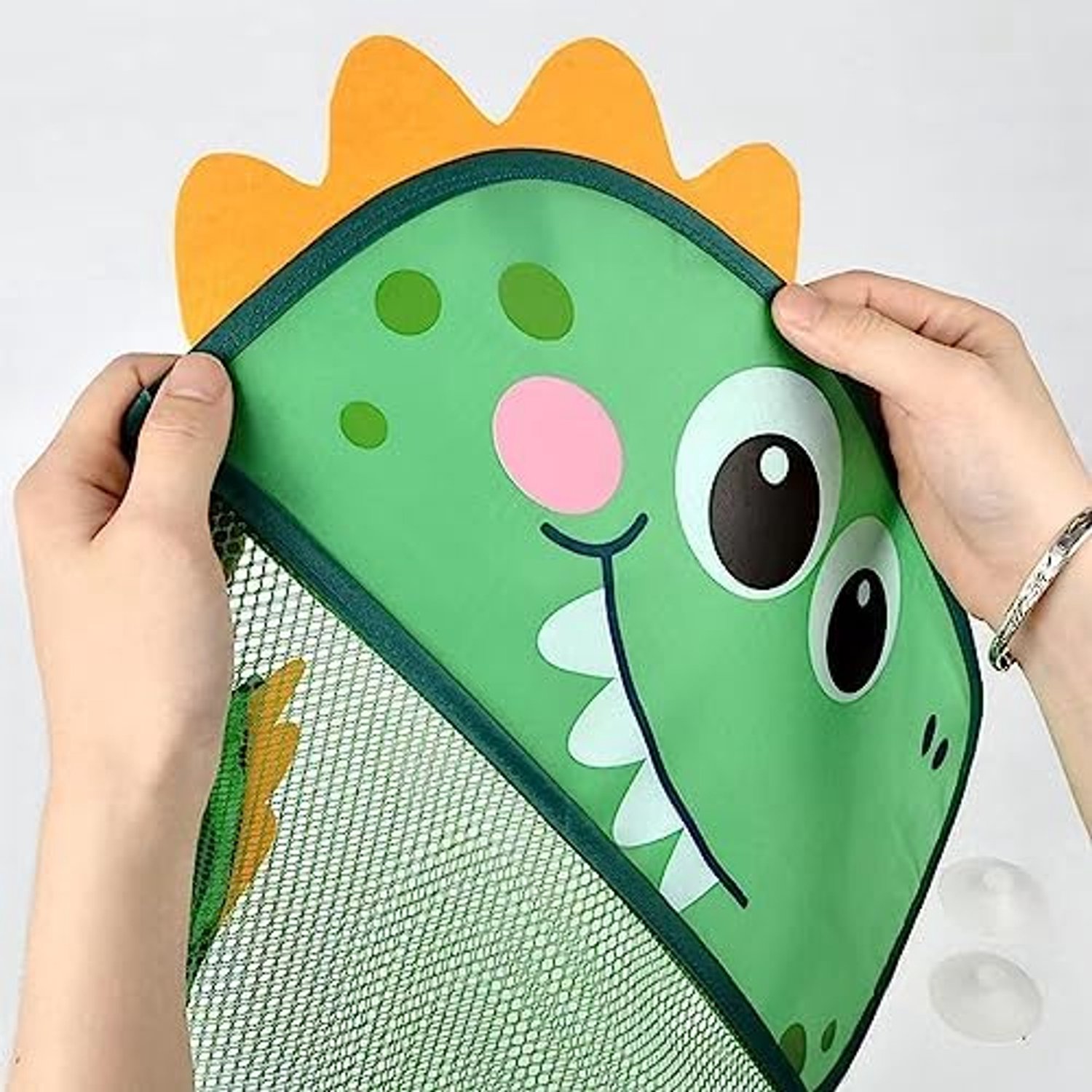 Badspeelgoed Opbergtas, Mesh Organizer met Zuignap, Polyester, Dinosaurus Thema
