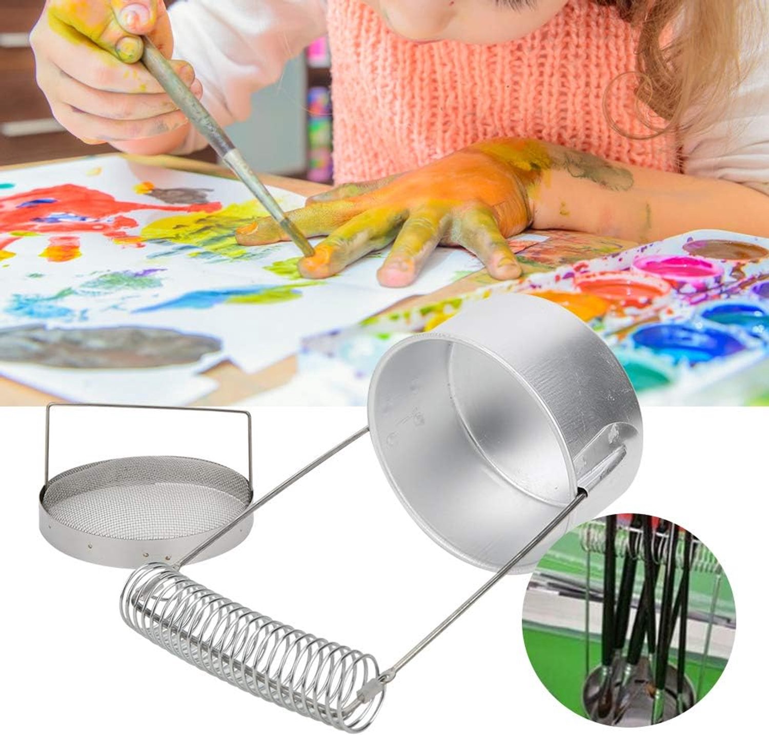 Draagbare Borstelreinigerset, Stevige Aluminium Borstelhouder voor Schildergereedschap, Gemakkelijk Te Gebruiken