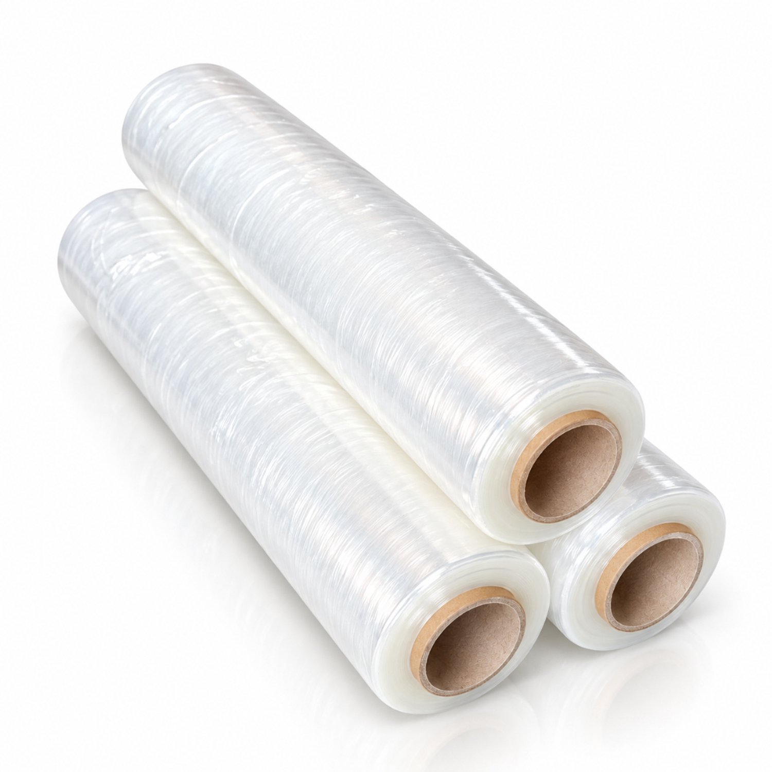 Rekfolie Transparant - Set van 3 Rollen - Palletfolie - Wikkelfolie - 50 cm x 300 Meter - 17 Micron