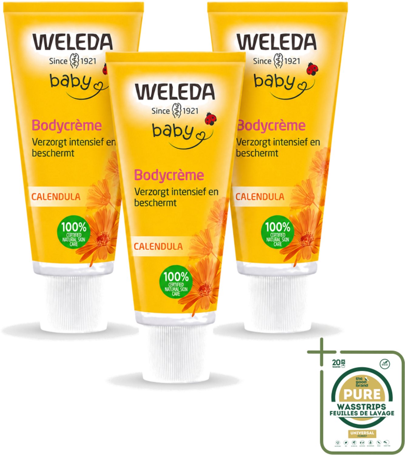 3 x WELEDA - Bodycrème - Baby & Kind Calendula - 75 ml - Babyhuid Verzorging - Baby Crème - Calendula Crème - Gevoelige Huid Verzorging - Natuurlijke Baby Crème