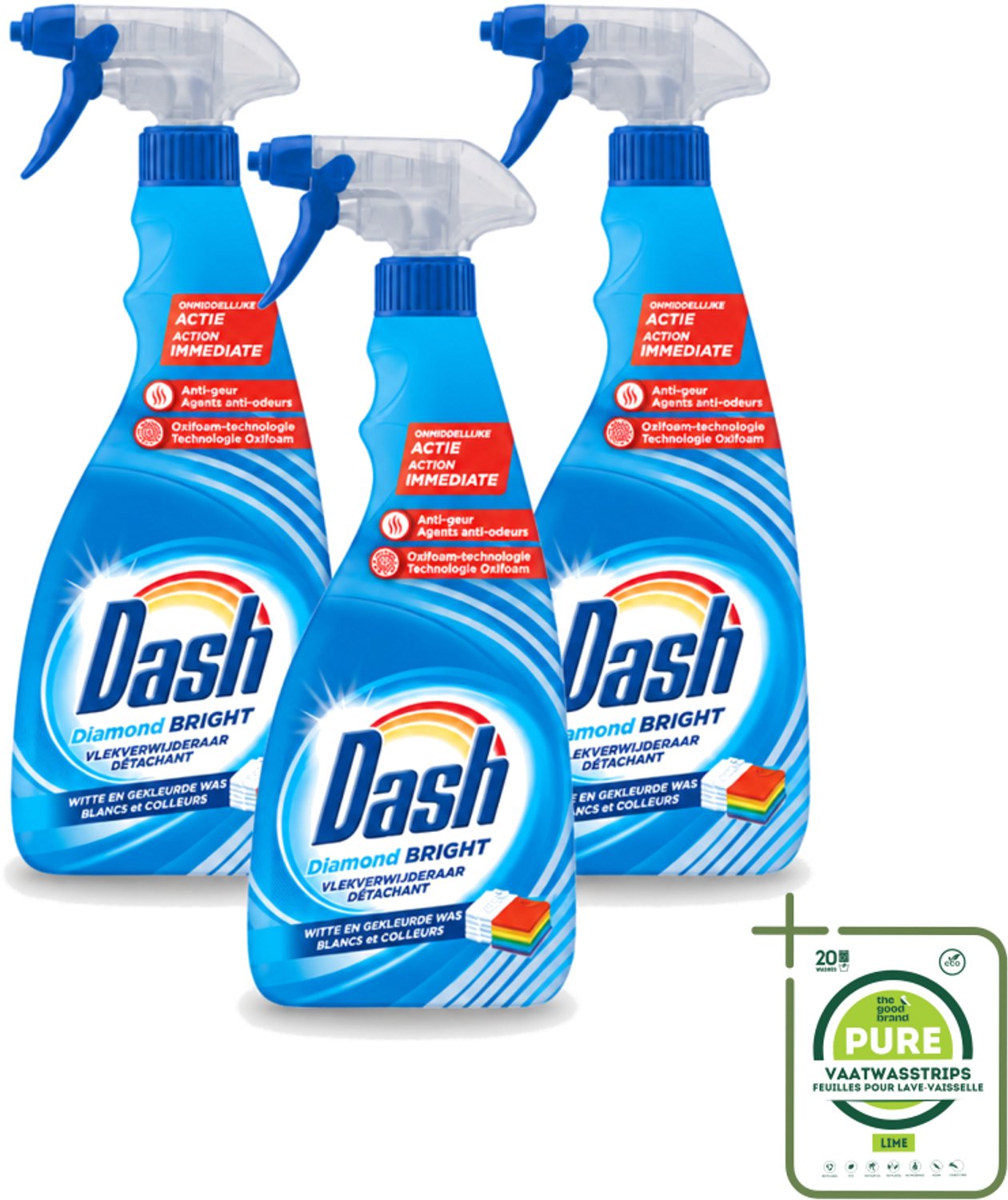 3 x Dash - Vlekverwijderaar - Vloeibaar - Krachtige Reiniging - 750 ml - Grootverpakking - Vaatwasstrips - Vlekverwijderaar - Wasmiddel - Vlekken Verwijderen - Was Reinigen - Textiel Reinigen