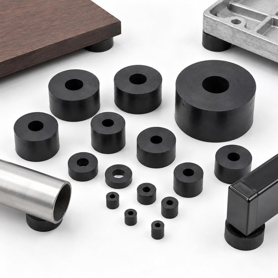 4 stuks rubberen sluitringen, afstandhouders, rubberen buffers, buitendiameter 60 mm, binnendiameter 20 mm, dikte 30 mm, aanslagbuffer, rubberen demper, ronde rubberen schijven, afstandshulzen voor — afbeelding 4