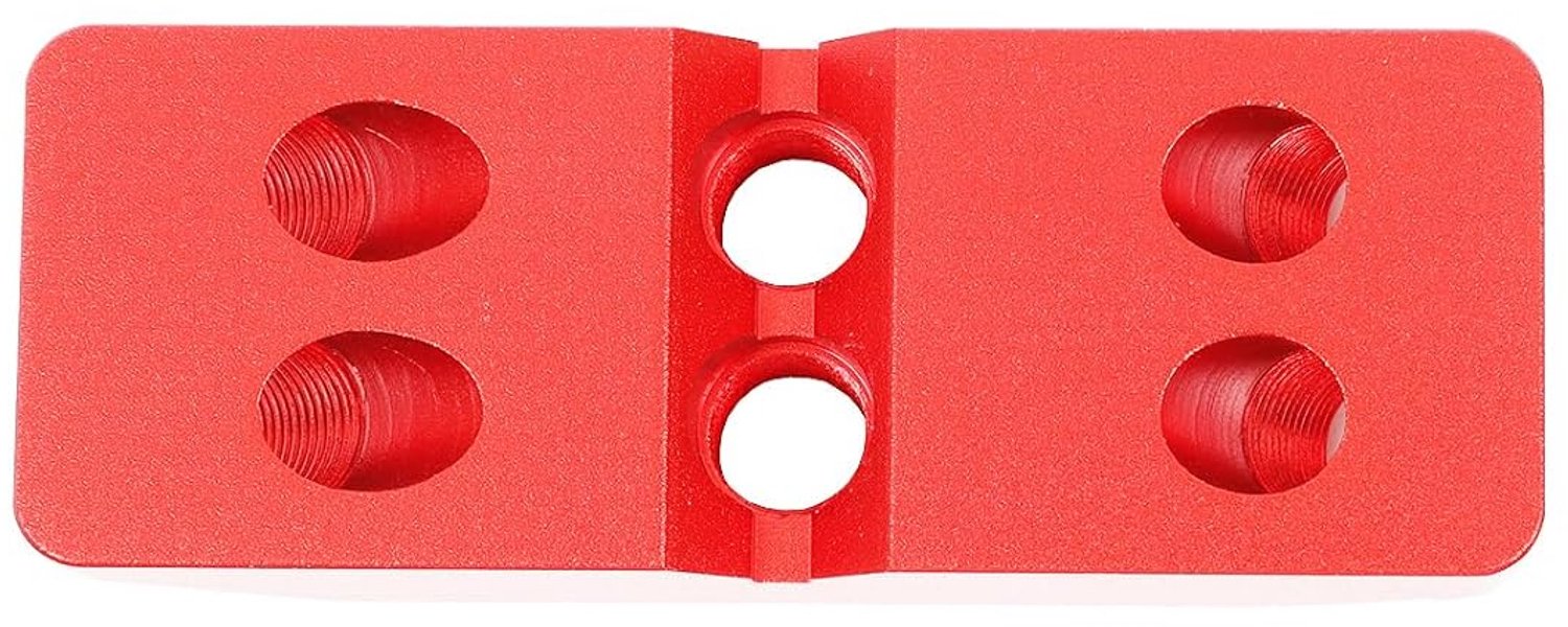 Gatengeleidermal van aluminiumlegering met 30 45 90 graden hoeken voor dekkabelrailing en houten palen, boorsjabloonblok inclusief 3/8 5/16 1/4 3/16 inch boren voor houtbewerking