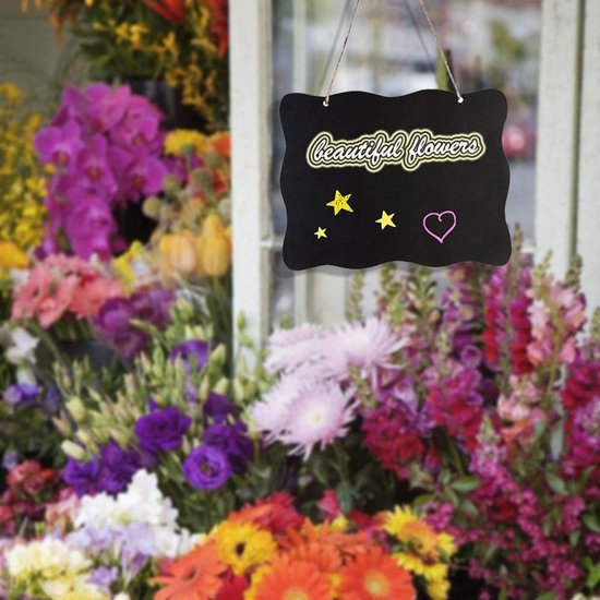 4 stuks schoolbordbord, houten dubbelzijdig hangend krijtbord, mini-berichtenbord met hangende touwtjes voor bruiloft, verjaardag, bar, buffetfeest — afbeelding 4