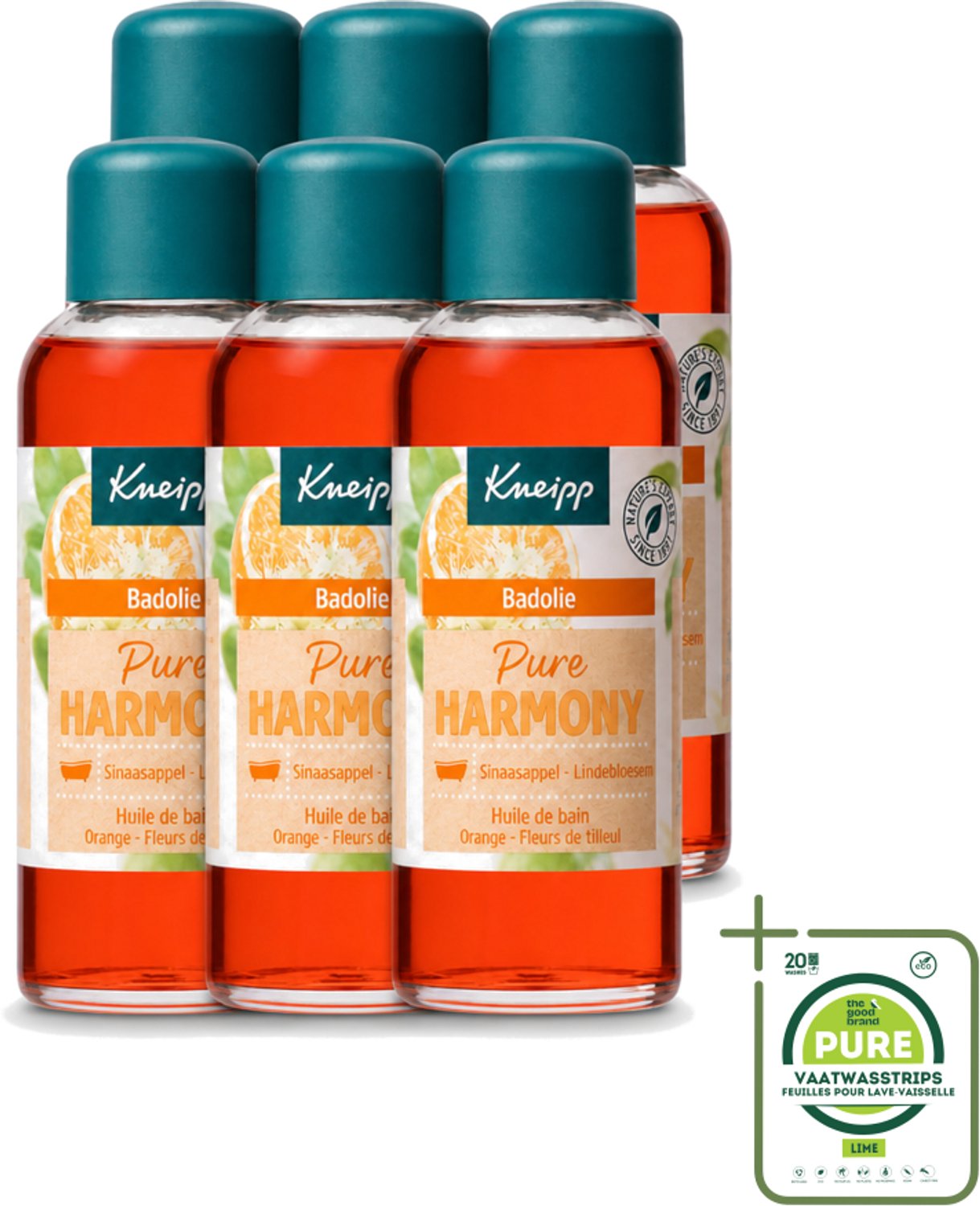 6 x Kneipp - Badolie - Oranje lindebloesem - 100 ml - Grootverpakking - Vaatwasstrips - Badolie - Ontspanning - Kalmerend - Natuurlijke Oliën - Sinaasappelolie