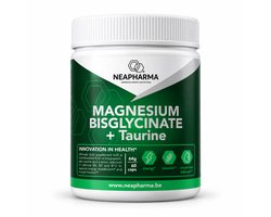 Magnesium Bisglycinaat met Taurine - Neapharma - 60 capsules - B vitamines - Goed voor spieren, meer energie, botten en gaat vermoeidheid tegen