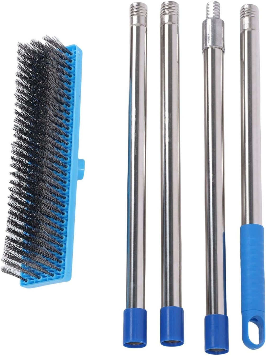 Harde Borstel Telescopisch Handvat Staaldraad Schrobbezem Voor Vuil Mos Verwijderen Buiten Vloer Dek Tuin Garage 160cm 63in (160cm)