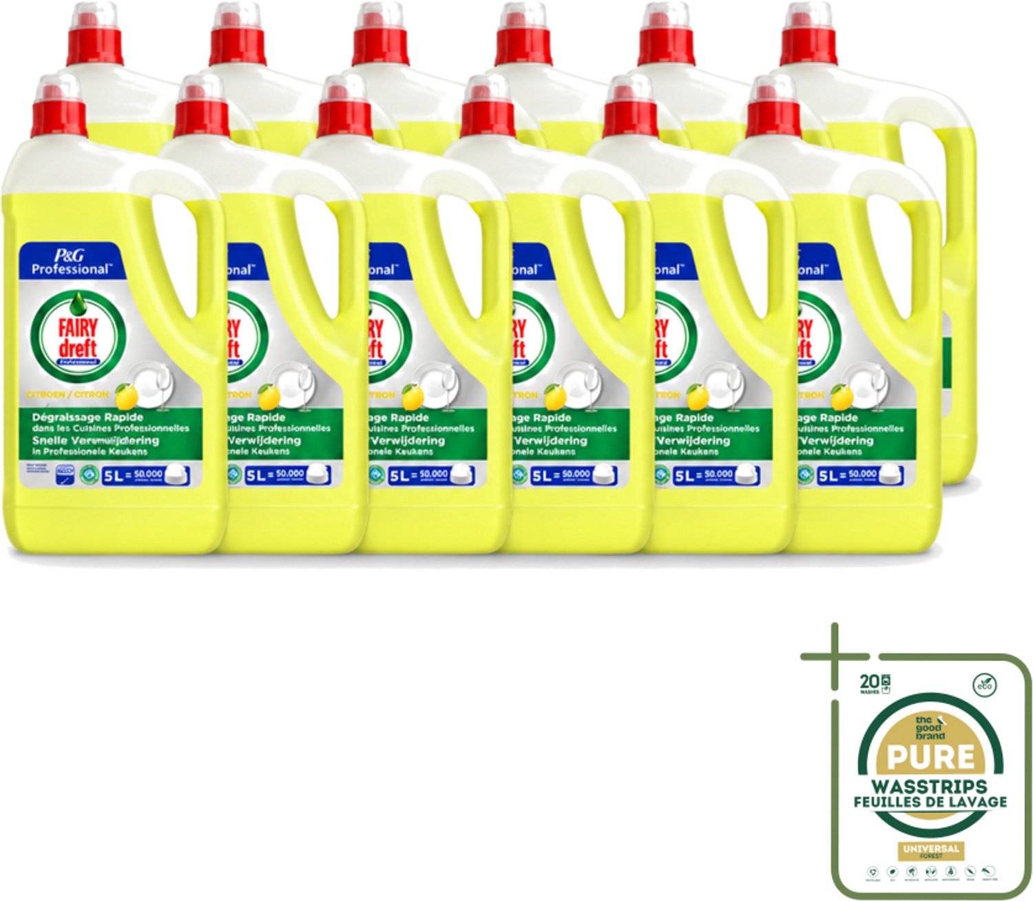 12 x Dreft - Afwasmiddel - Citroen - Professionele verpakking - 5 L - Afwasmiddel Citroen - Afwasmiddel 5 L - Professioneel Afwasmiddel - Krachtig Afwasmiddel - Vet Verwijderen