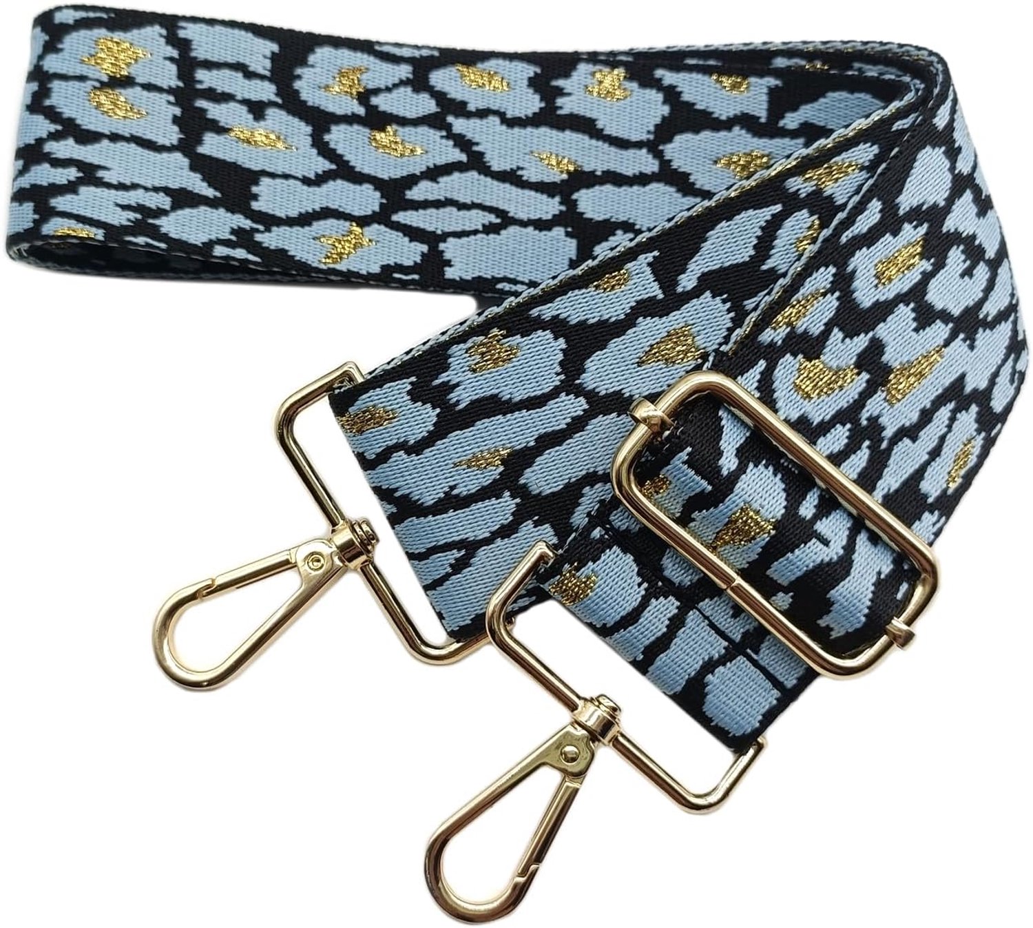 5 cm schouderriem, breed, verwisselbaar, schouderriem voor tas, riem, handtas, verstelbaar, schouderriem met goudkleurige gesp, voor dames, doe-het-zelf, schouderriem, accessoires (lichtblauw) 07