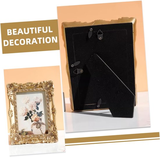 Vintage Gouden Sculptuur Photo Frame voor Wanddecoratie Stijl Antieke Fotolijst voor Woonkamer Bureau Vastleggen van Uw Precious Memories — afbeelding 4