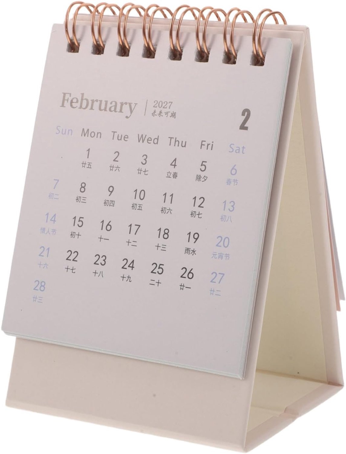 Mini Tafelkalender Roze Flip Bureauplanner met Duidelijk Leesbare Stevig Compacte Desktop Kalender voor Kantoor Thuisgebruik