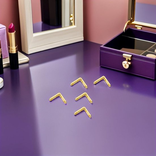 20 Stuks Gouden Kleine Metalen Scharnieren voor Sieradendozen Onzichtbare Duurzame Kistscharnieren Geschikt voor Houten Kasten Decoratieve Meubelaccessoires — afbeelding 4