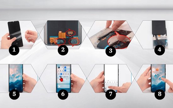 It'Go OLED Full HD-display voor Samsung A52S 5G A528 met vingerafdruk LCD-scherm, vervangend touchscreen met gereedschap, zwart met frame, hoge kwaliteit — afbeelding 3
