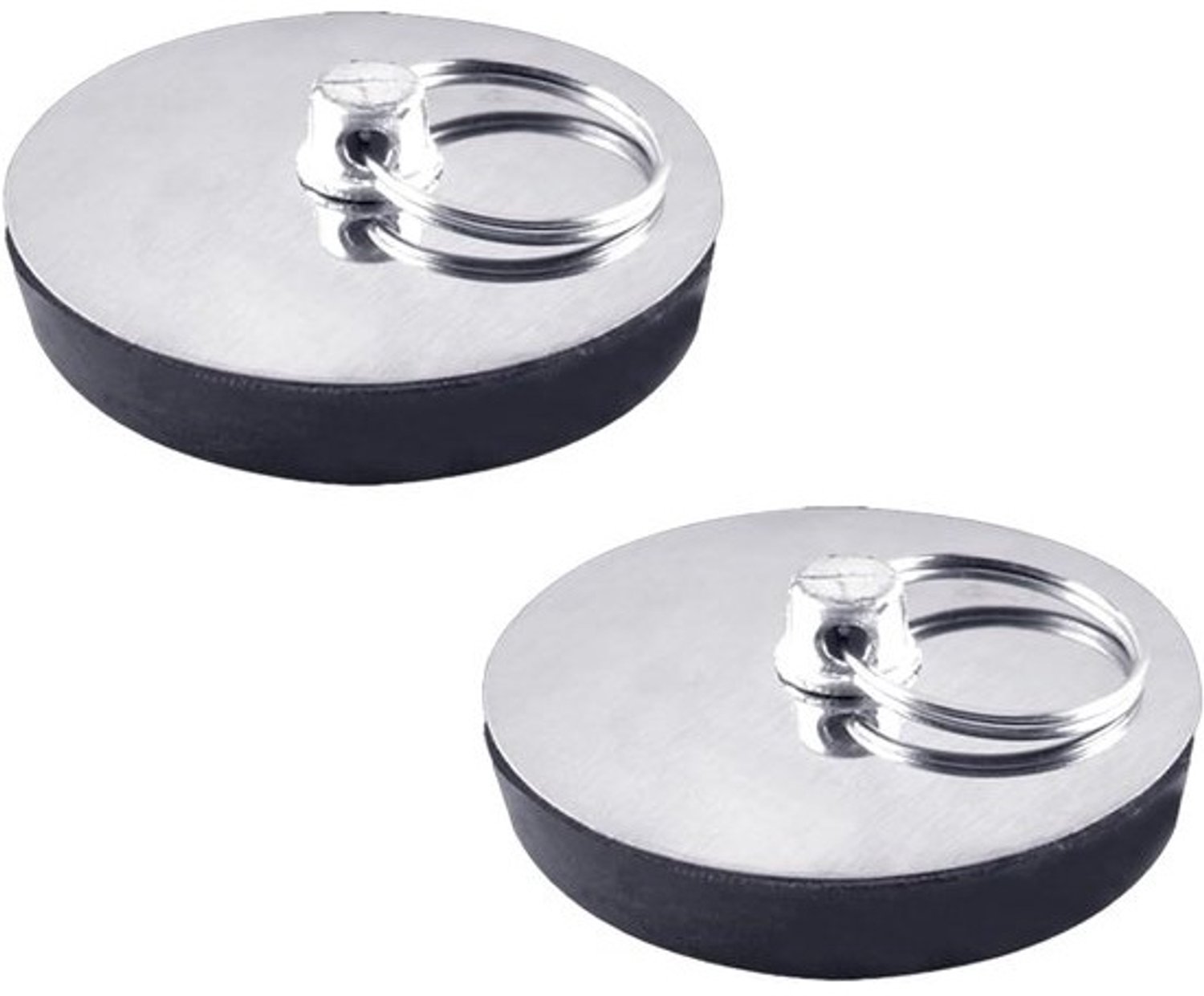 2-pack universele afvoerstop - voor bad en wastafel - 40 mm roestvrij staal