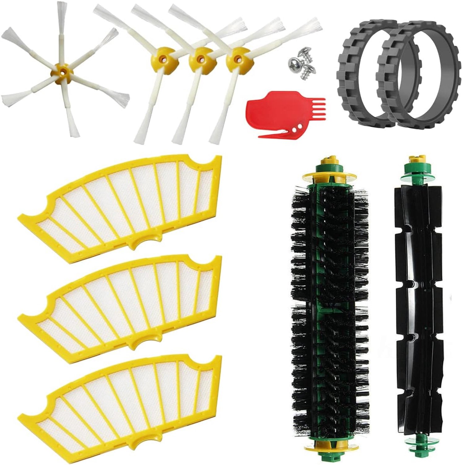 MIRTUX Refill pack with tires compatible with Roomba Series 500 505 521 510 530 531 532 534 535 545 555 560 562 564 - ShopVlot