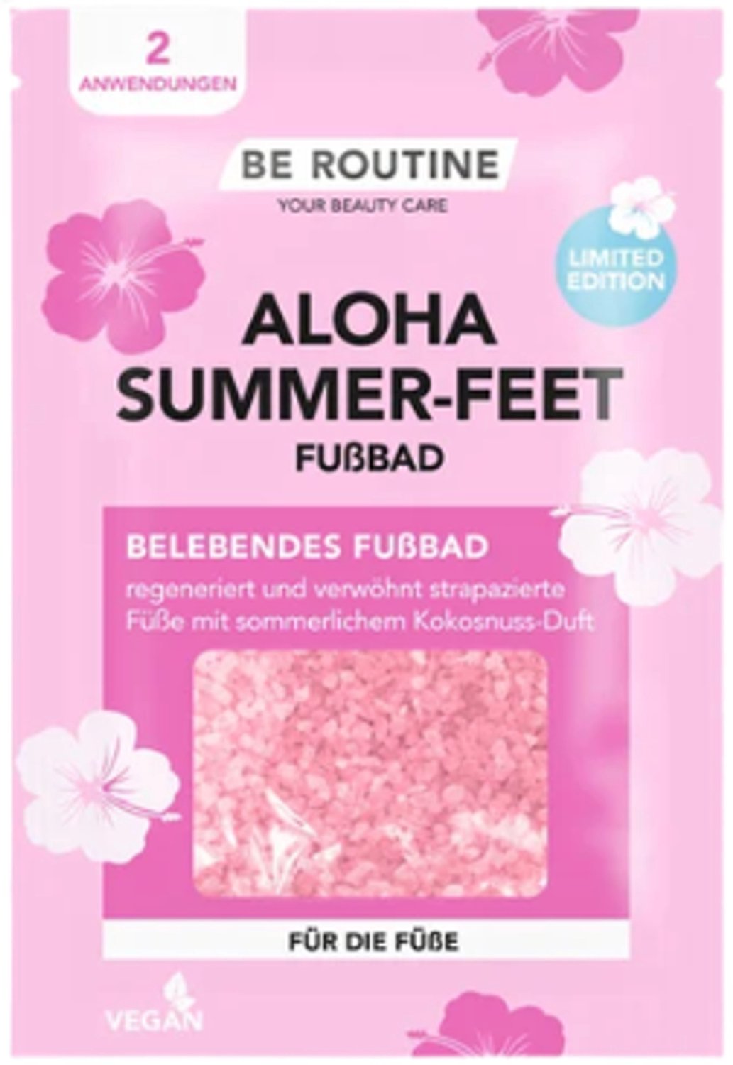 Be Routine Voeten Badzout - Aloha Summer-Feet | 1x 40g - Kokosnoot | Zomer Limited Edition 2026