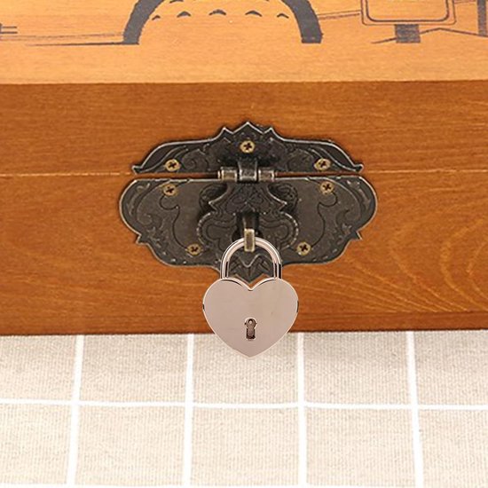 Vintage hangslot-set met sleutel, duurzame metalen knutselaccessoires voor sieradendoosje en bagage, zilver, 1 set (roségoud) — afbeelding 3