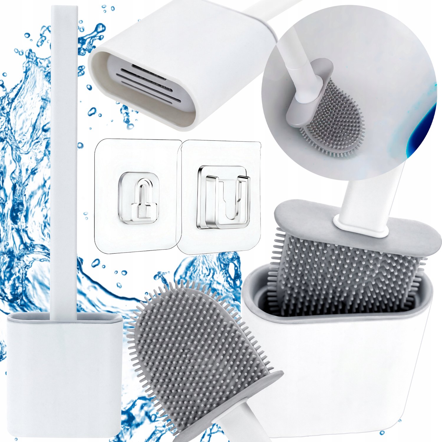 Siliconen WC Borstel met Houder - Hygiënisch en Stijlvol Wit