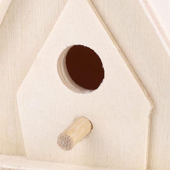 4 stuks Mini Opknoping Houten Vogelhuis Nesten Kooi Ornament Ambachten DIY Fokken Papegaai Vogel Nestkast Buiten Opknoping Vogelhuisje voor Tuin Yard Decor — afbeelding 3