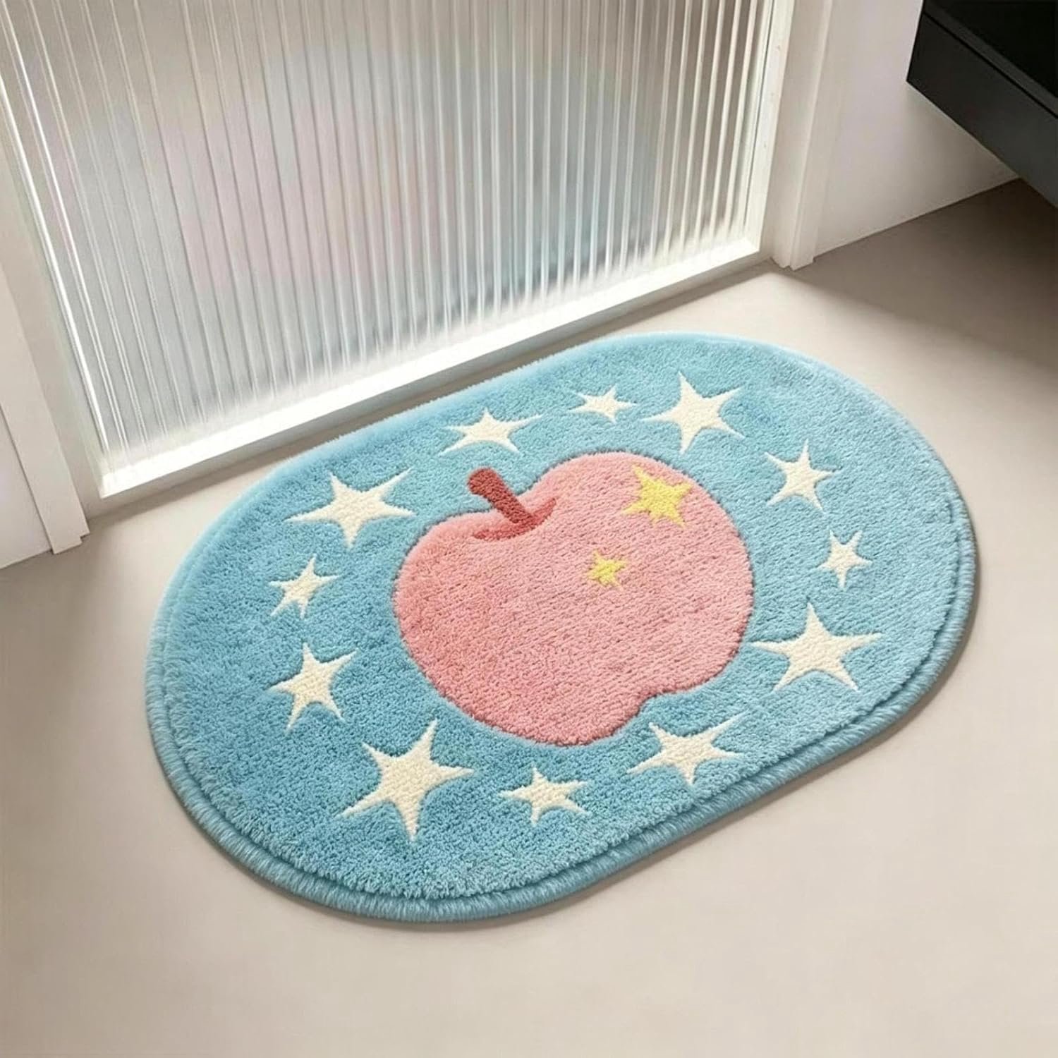 Microvezel-badmat (40 x 60 cm) – absorberend, antislip en machinewasbaar. Roze & blauw. Comfortabel; geschikt voor badkamers, woonkamers en slaapkamers.