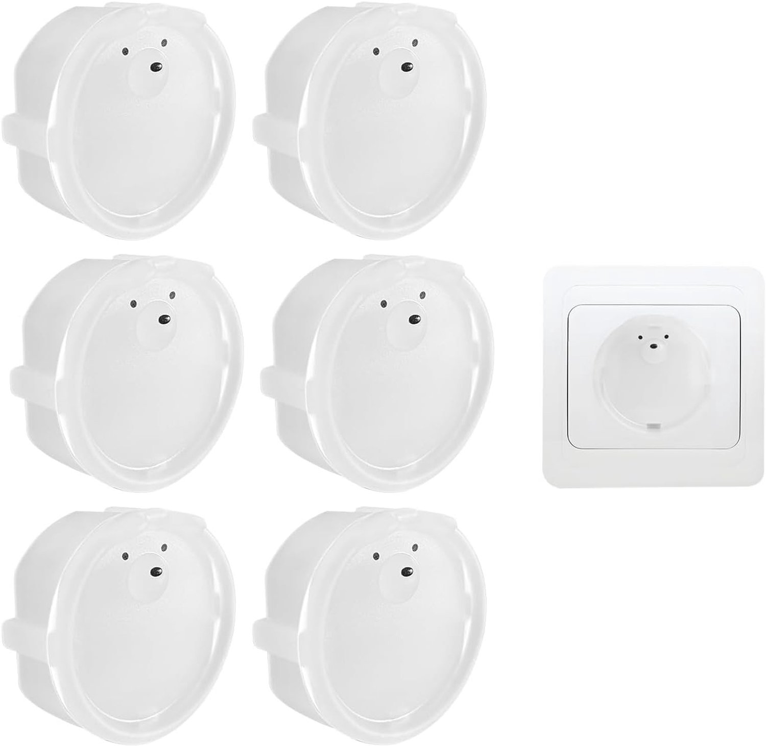 6-delige Kindveilige Stopcontactbescherming - Transparante Silicone Stopcontactcovers voor Thuis en School, Bescherming tegen Elektrische Schokken en Veiligheid voor Kinderen