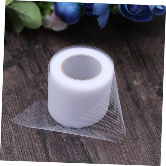 2 Stuks Diy Tulle Rolls Wit Organza Stof voor Bruiloftdecoratie Tutu Rok Bows Ambachtelijke Verpakkingen Duurzaam Lichtgewicht — afbeelding 4