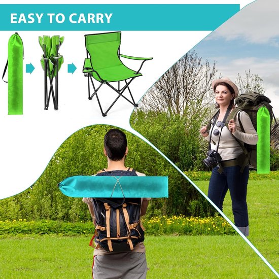 8 stuks opvouwbare campingstoelen met bekerhouder en draagtas, normale maat, draagbare lichtgewicht gazonstoel met zijvak van gaas voor vissen, wandelen, picknick, feest, strand, outdoor — afbeelding 4