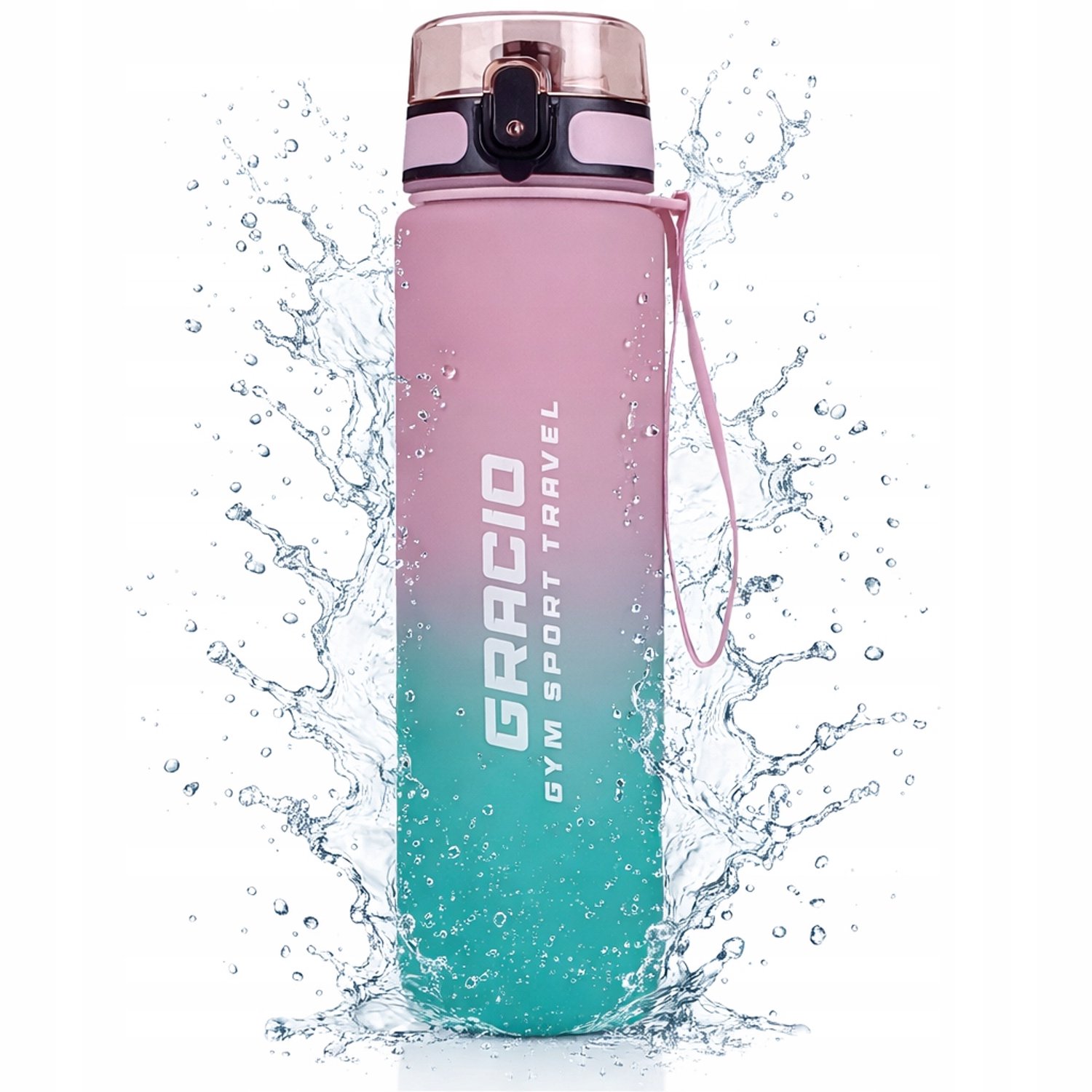 GRACIO Sport Bidon 1L Tritan - Motiverende Markering, BPA-Vrij