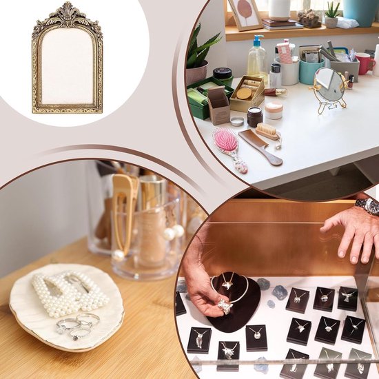 Vintage sieraden lade, fluwelen hars organizer, handgemaakte ketting houder — afbeelding 2
