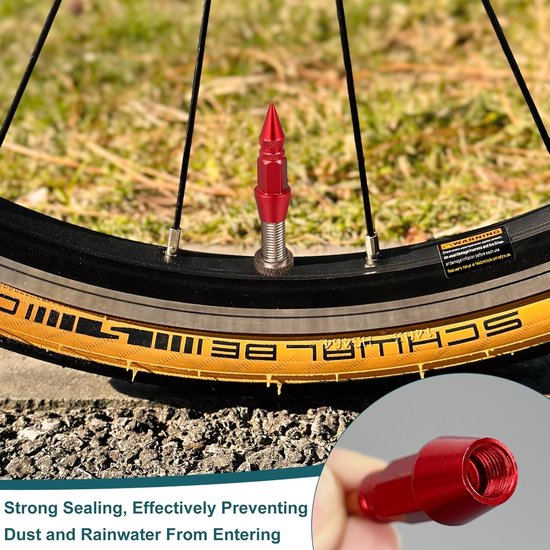 6 stuks ventieldoppen voor fiets, Frans, aluminium fietsventieldoppen, luchtventieldoppen, fietsventieldoppen voor luchtventieldop fietsbanden — afbeelding 3