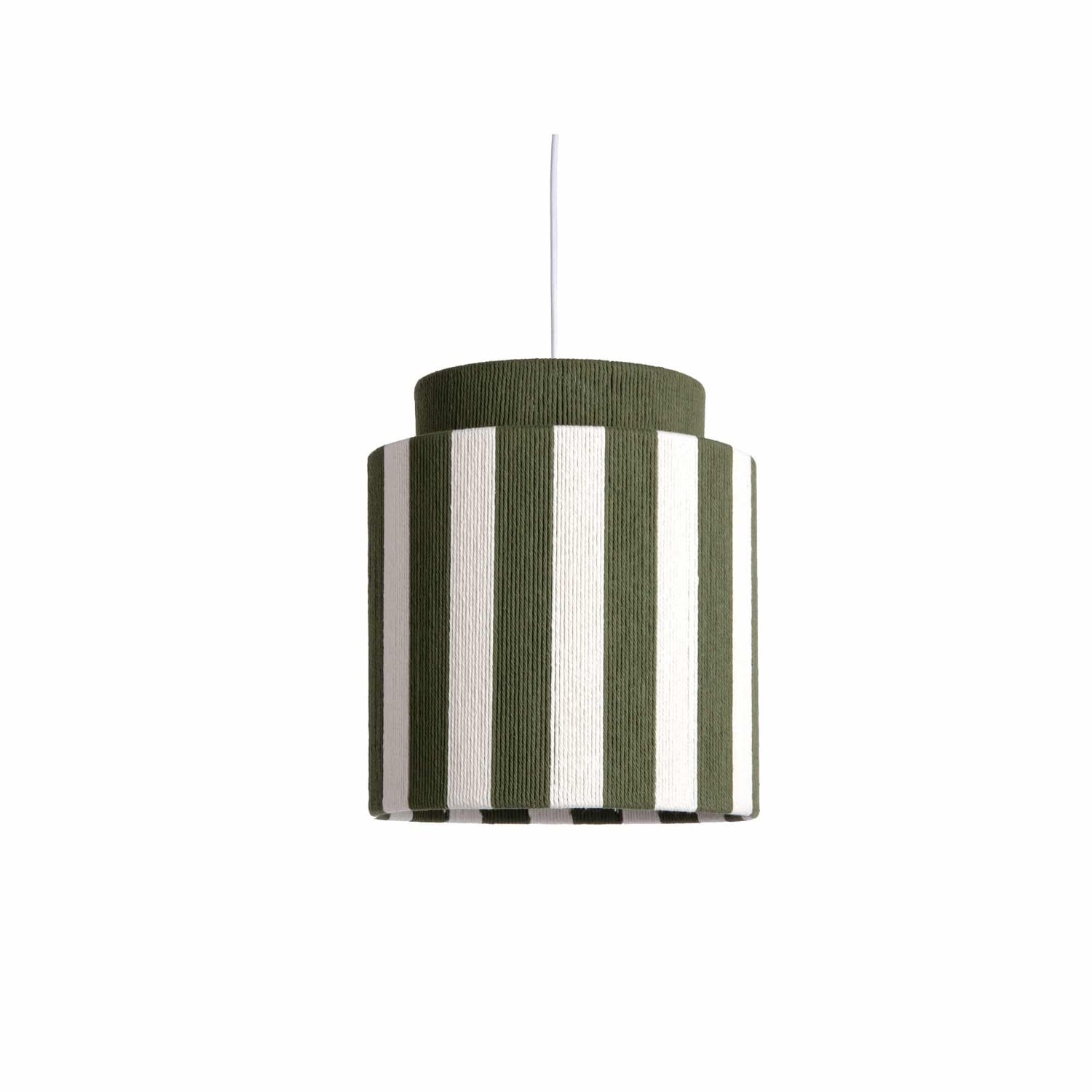 Leitmotiv Hanglamp Vienna Stripes - Groen - 30x30x33cm - Scandinavisch - Hanglampen Eetkamer, Slaapkamer, Woonkamer