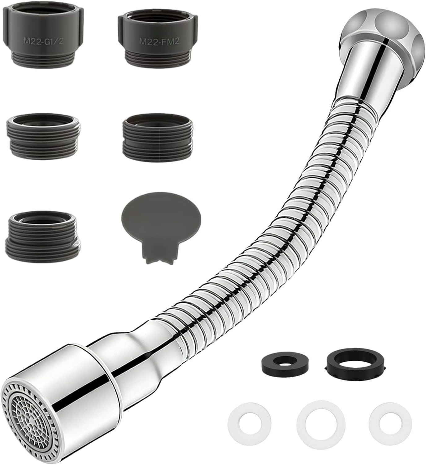 Flexibele kraanverlenging 14 cm, 2 straalsoorten, kraanverlenging 360° draaibaar, verlenging geschikt voor - ShopVlot