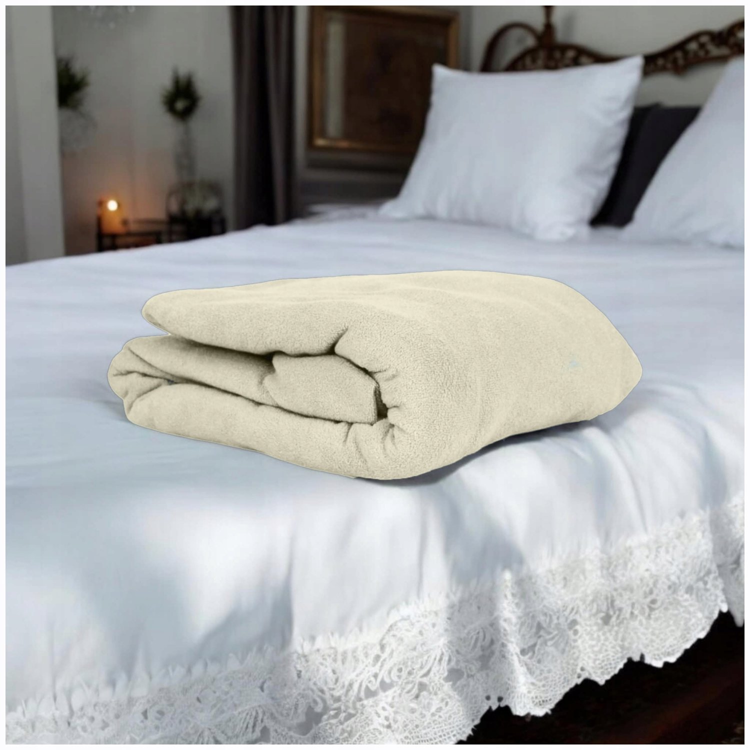 Kam-Pol Jersey Hoeslaken met Elastiek 70x160cm Crème - Zachte Katoen