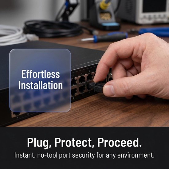 50 stuks siliconen stofkapjes voor Ethernet-poort, RJ45 vrouwelijke stofkapjes voor computernetwerkconnector, zwart — afbeelding 5