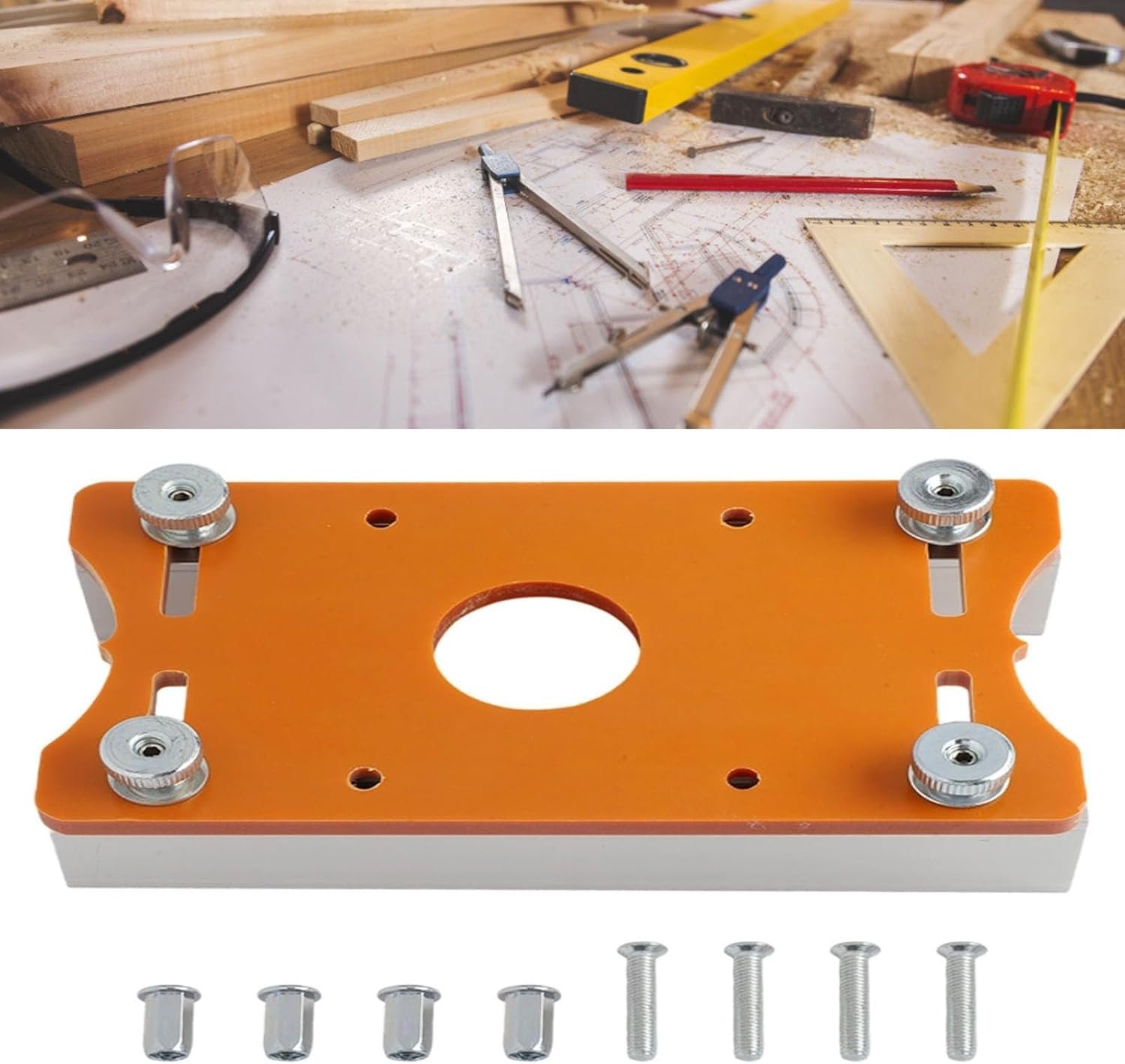 Houten Routerbasis, 2-in-1 Compacte Gleufbeugel voor Handmatige