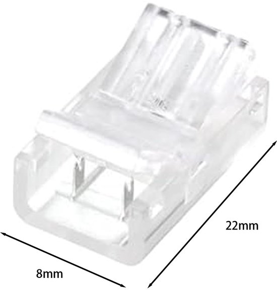 20 stuks 2-pins 8 mm COB Strip Connectors - waterdichte soldeervrije snelaansluiting, vertind koperen kern voor 5 V/12 V/24 V — afbeelding 2