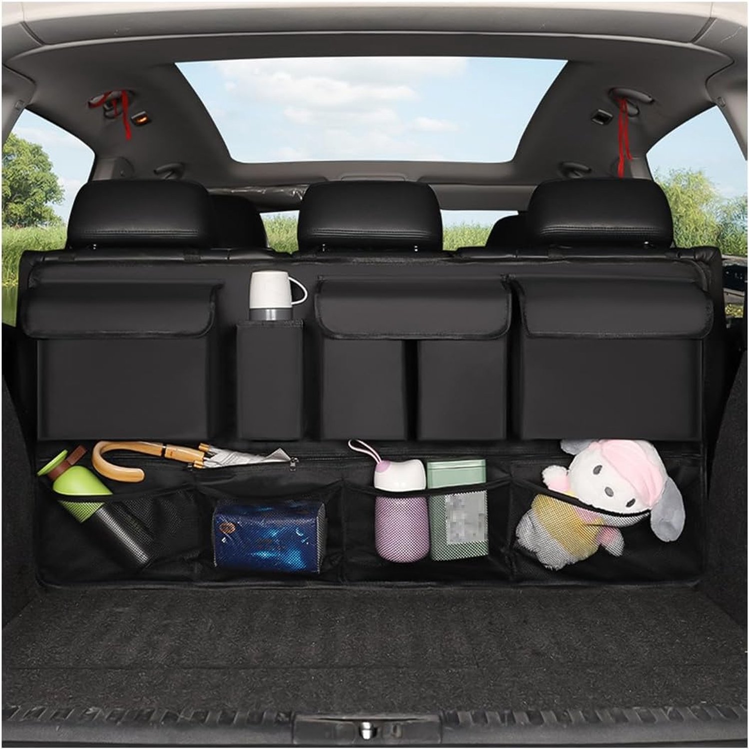 CGEAMDY Multifunctional Car Organizer for Back Seat Car Trunk Organizer Oxford Cloth Car Trunk Hanging Storage Bag Car Universal Interior Suspension D