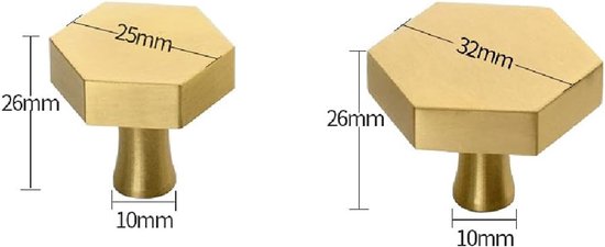 2 stuks lade handvat messing handvat ladekast kastdeur puur koperen handvat meubelaccessoire (goud 32 mm) — afbeelding 5