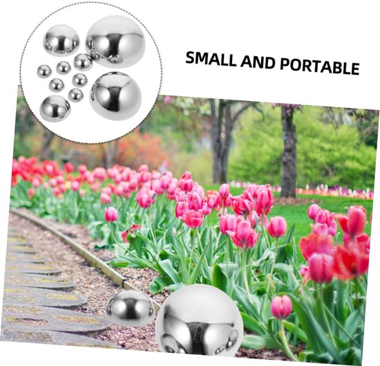 9stuks Delige Van Roestvrijstalen Reflecterende Halve Bollen Voor Tuin Decoratie Polished Half Gazing Globe Voor Binnen Buiten Voor Tuin Keuken Woonkamer — afbeelding 5