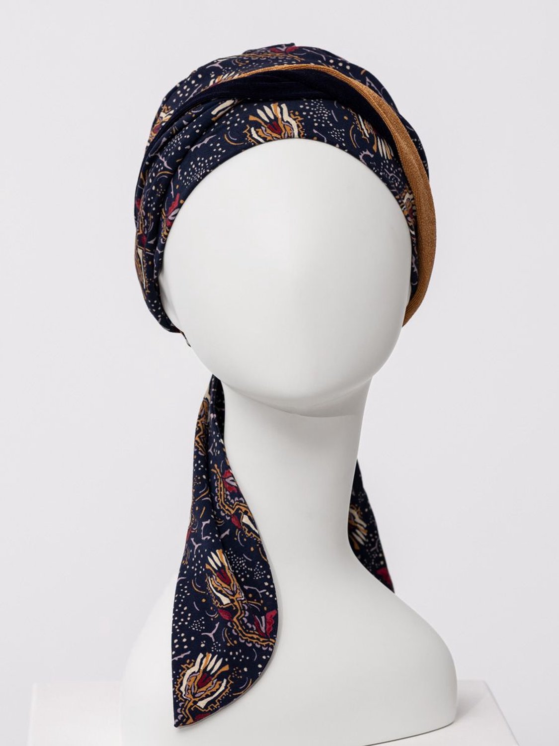 hocbeatrice turban w. ribbons - christine headwear - chemo - alopecia