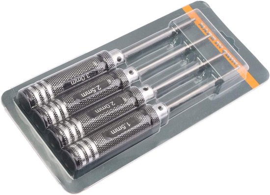 4 stuks schroevendraaiersets, zeskantige schroevendraaier-gereedschapsset voor modelbouw met kruissleutelhuls 1,5 mm / 2 mm / 2,5 mm / 3,0 mm — afbeelding 4