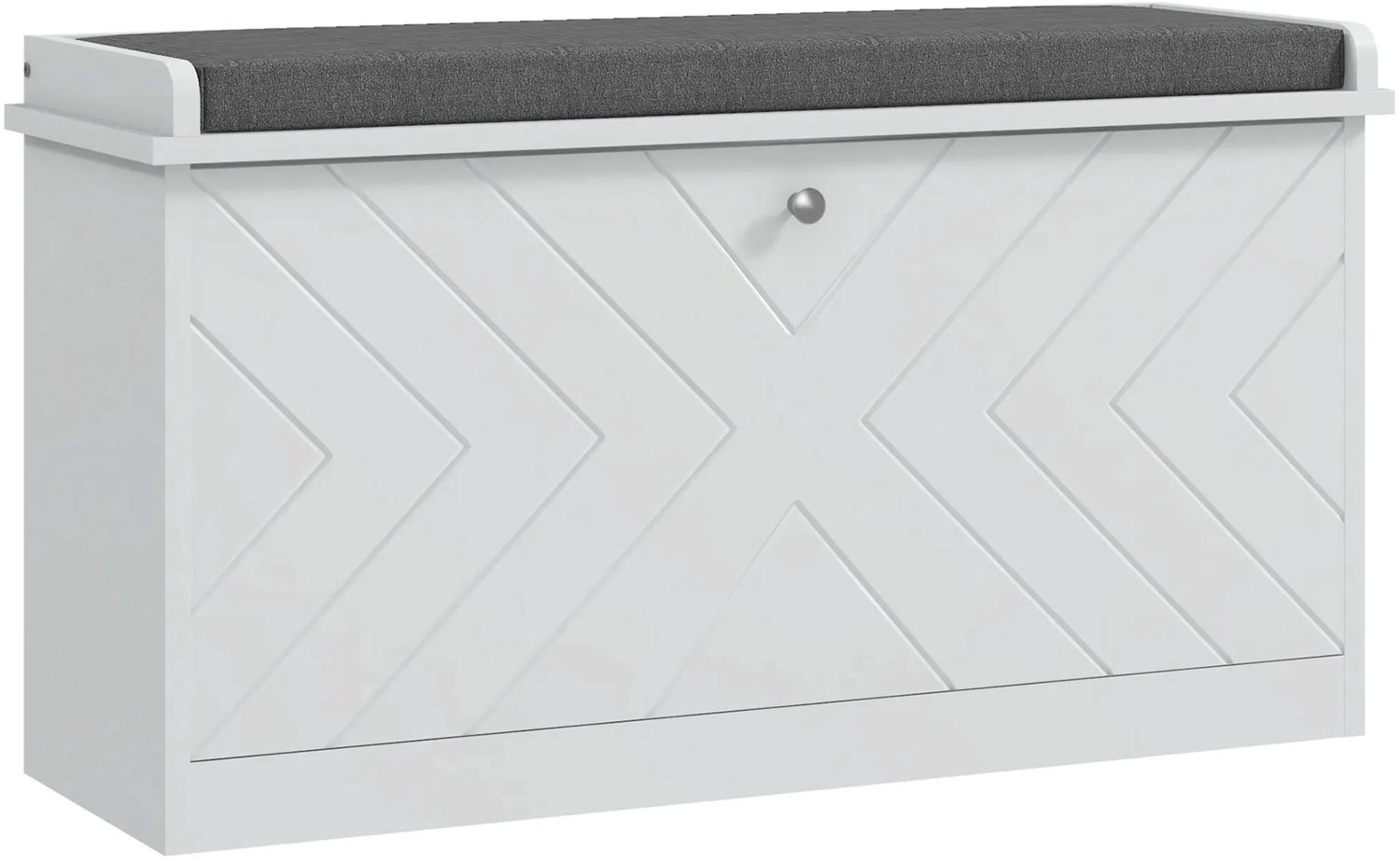 Atlasyx schoenenkast - Schoenenrek - Schoenenbank - Opbergbank - Halmeubel - Wasbare Hoes - 8 Paar - 80 x 26 x 48 cm - Wit
