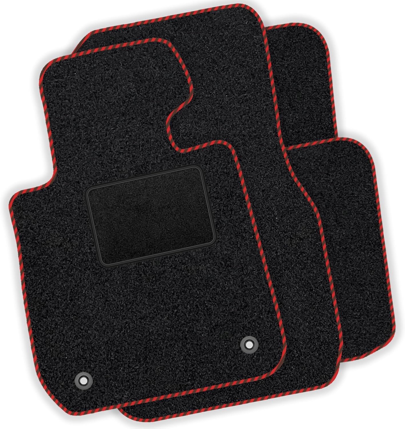 moto-MOLTICO Vloermatten auto - velours automatten geschikt voor Subaru Impreza IV 2011-2016 - 4-delige set - zwarte automatten met rode siernaden